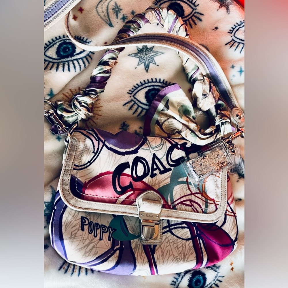 Coach Layla Poppy Metallic Hobo Crossbody